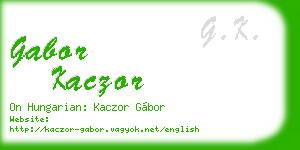 gabor kaczor business card